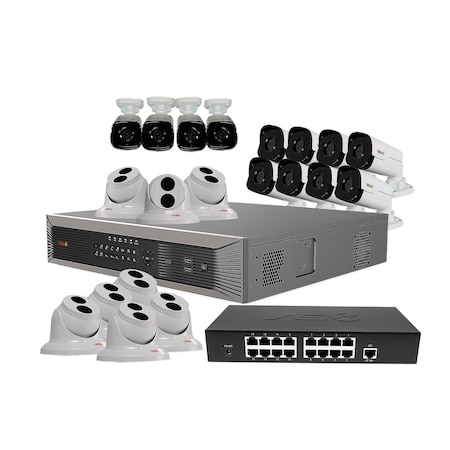 Revo America Ultra Plus HD 32 Channel 4TB NVR Surveillance System with 20 x 4 Megapixel Cameras RUP321T8GB12G-4T